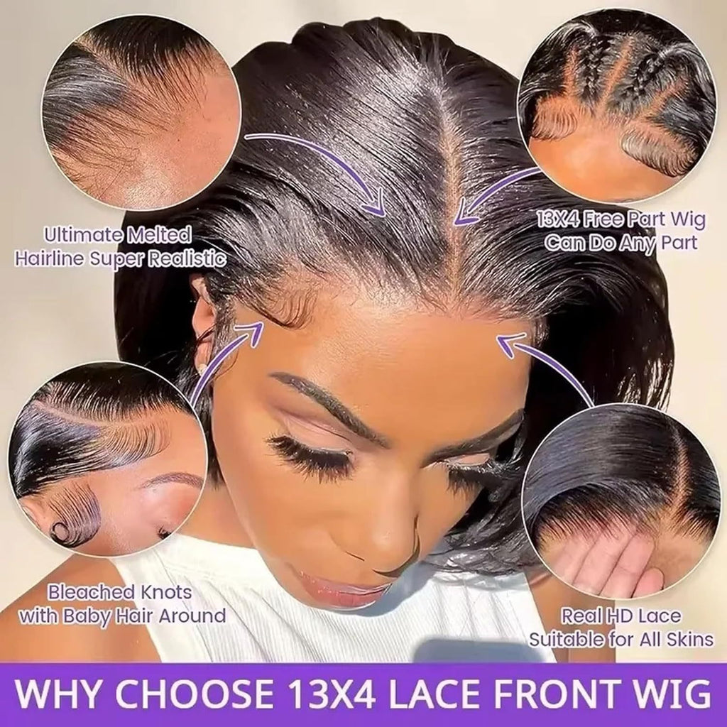 Front Lace Human Hair Bob Wig