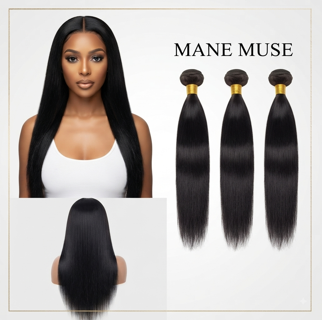 Lace Front Synthetic Wig Long Straight Hair with Air Bangs